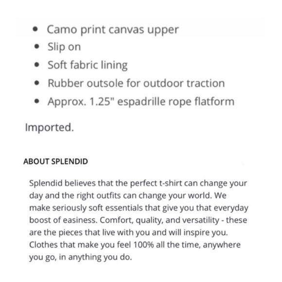 ✨ Splendid Laney Camo Print Espadrilles✨ - Picture 9 of 9
